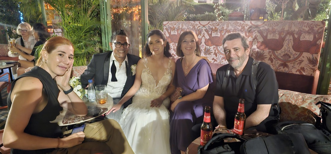 The wedding crew relaxing at the end of the day